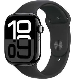 APPLE WATCH SERIES 10 GPS + CELLULAR 46MM - JET BLACK ALUMINIUM CASE WITH BLACK SPORT BAND - S/M - GRADE 1