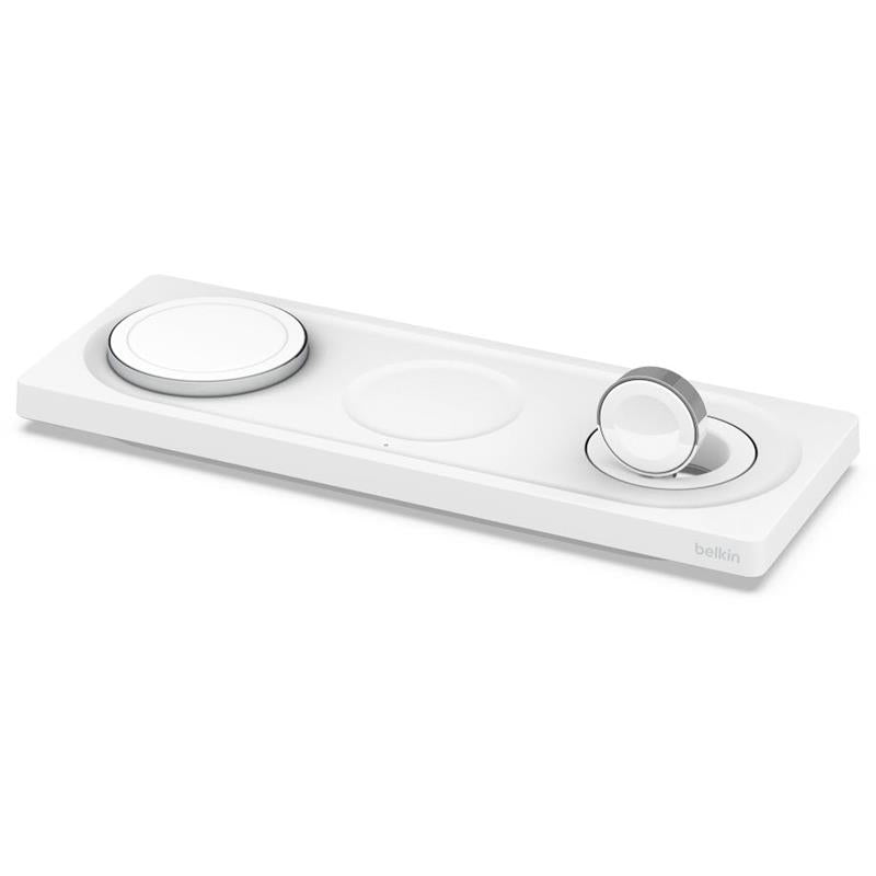 3-IN-1 WIRELESS CHARGING PAD WITH MAGSAFE - WHITE - NEW