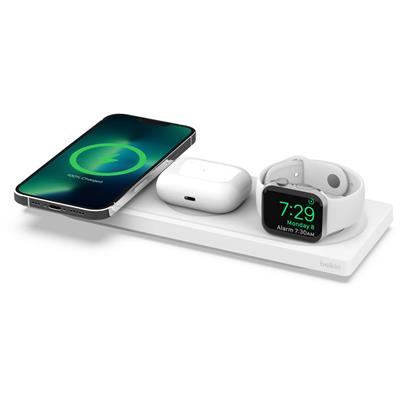 3-IN-1 WIRELESS CHARGING PAD WITH MAGSAFE - WHITE - NEW