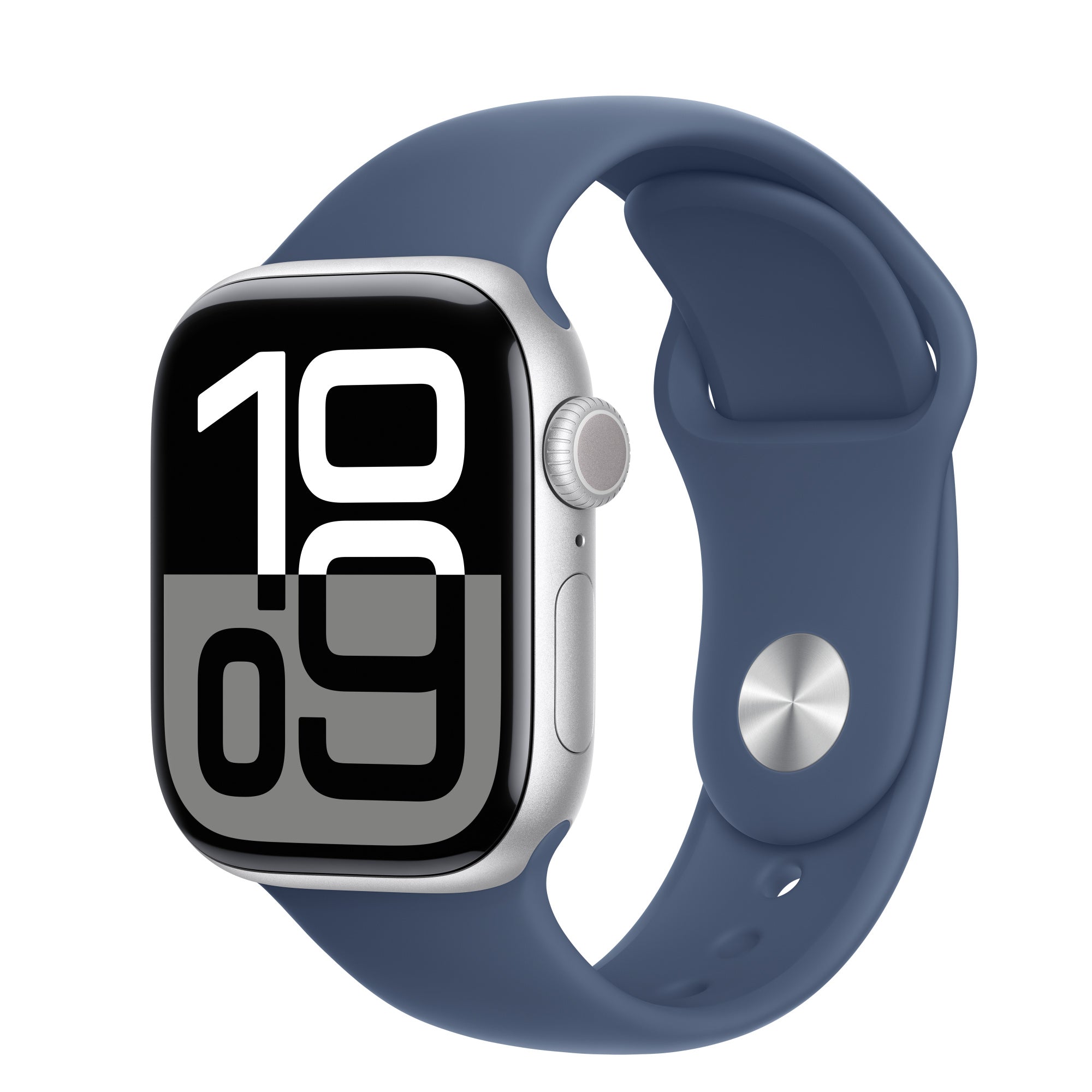 APPLE WATCH SERIES 10 GPS + CELLULAR 42MM - SILVER ALUMINIUM CASE WITH DENIM SPORT BAND - S/M - GRADE 1