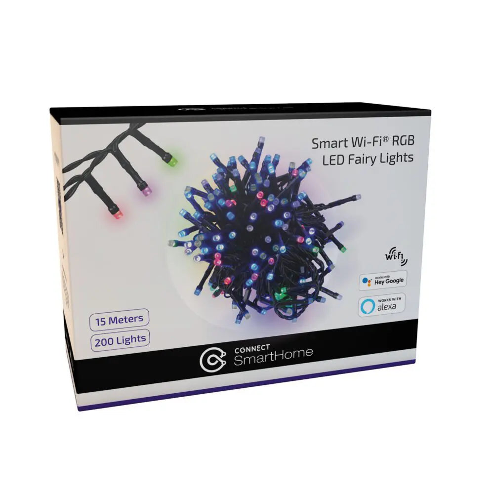 Connect Smart Home Wi-Fi Fairy Lights 15M RGB LED - New
