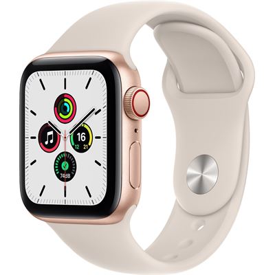 APPLE WATCH SE GPS + CELLULAR 40MM - GOLD ALUMINIUM CASE WITH STARLIGHT SPORT BAND - GRADE 1