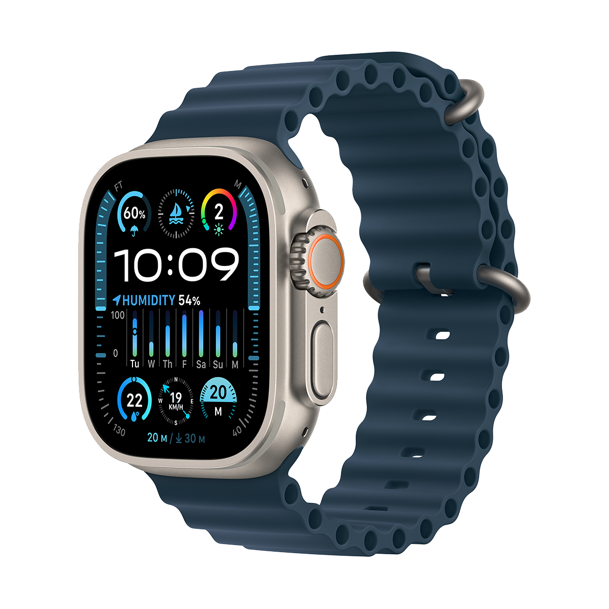 Apple Watch Ultra 2 GPS + CELL. 49MM - Titanium case w/Blue Ocean band - Grade 2
