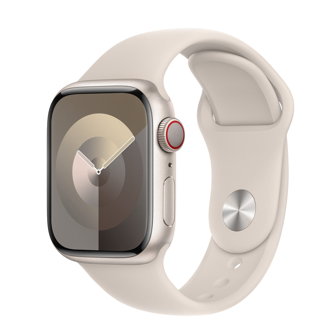 APPLE WATCH SERIES 9 GPS + CELLULAR 41MM - STARLIGHT ALUMINIUM CASE WITH STARLIGHT SPORT BAND - S/M - Grade 1